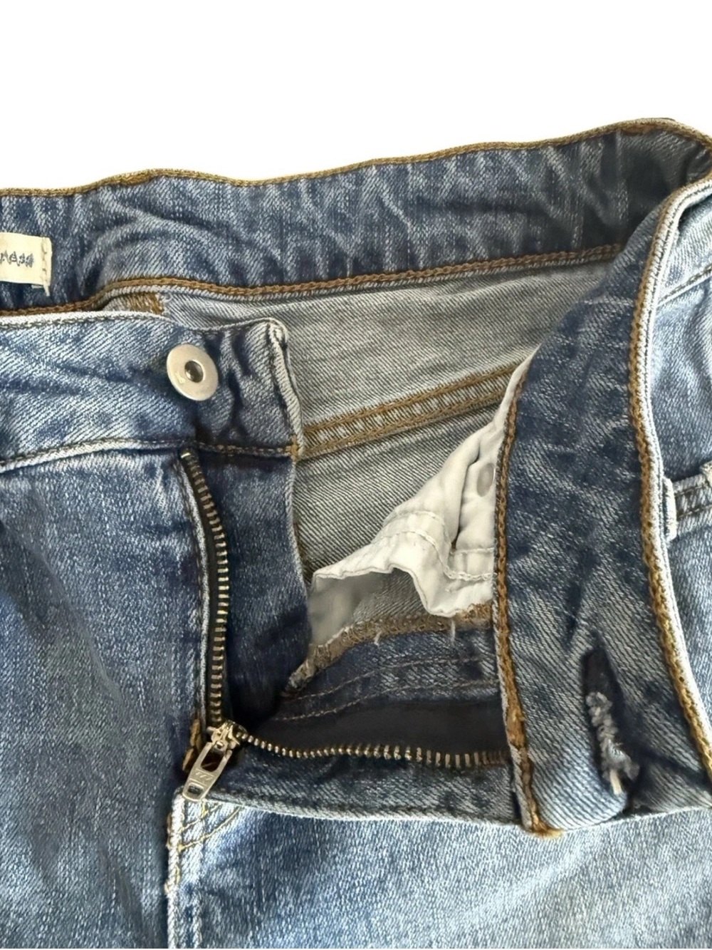Anthropologie Pilcro Side Tuxedo Stripe Jeans Women Silver Glitter Crop Denim 26 - Picture 13 of 16